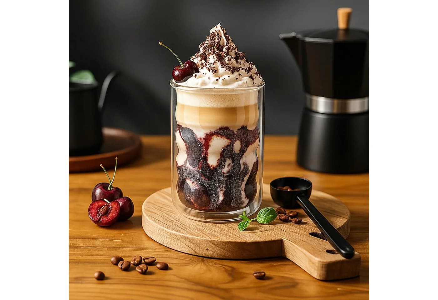 relaxdays Latte Macchiato Gläser-Set 6-tlg. mit Löffel, Glas, Transparent/Silber