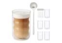 relaxdays Latte Macchiato Gläser-Set 6-tlg. mit Löffel, Glas, Transparent/Silber Bild 2