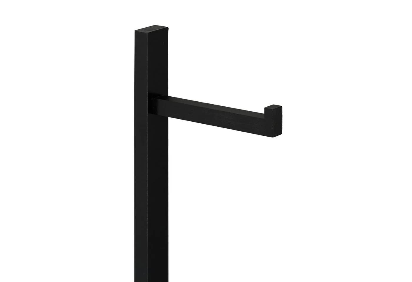 relaxdays Toilettenpapierhalter 5 Rollen Industrial Schwarz Bambus MDF - Bild 5