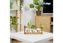 relaxdays Dekovase Reagenzglas Vase mit Ständer, Glas & Holz Bild 1