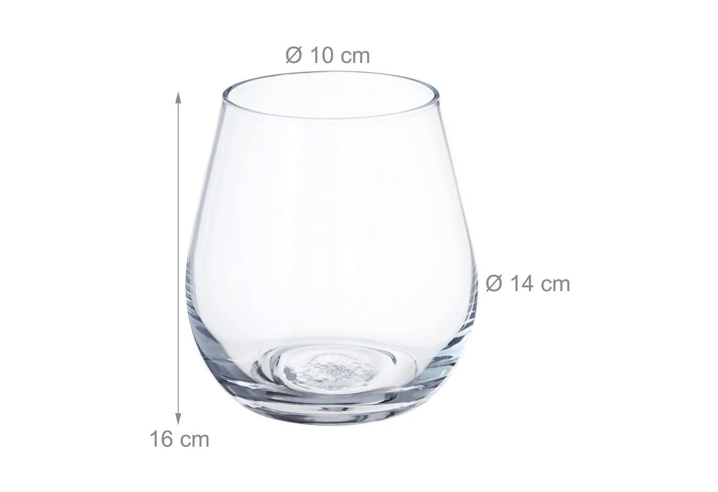 relaxdays Blumenvase Glas 16x14cm Transparent - Bild 4