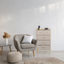 relaxdays Kommode Bambus 5 Schubladen Beige Stoff Bild 1