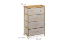 relaxdays Kommode Bambus 5 Schubladen Beige Stoff Bild 4