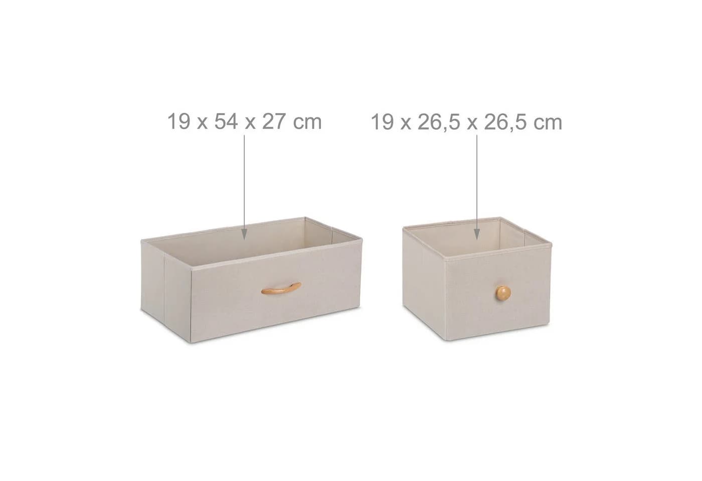 relaxdays Kommode Bambus 5 Schubladen Beige Stoff - Bild 5