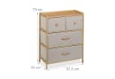 relaxdays Kommode Bambus 4 Schubladen Beige Bild 4