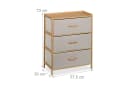 relaxdays Kommode Bambus 3 Schubladen Beige Bild 4