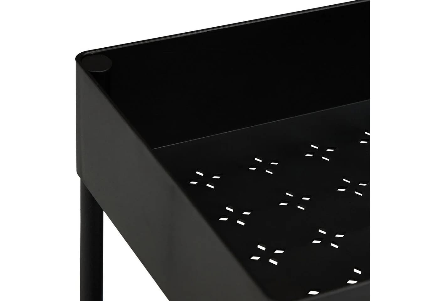 relaxdays Rollwagen 2 Ebenen Schwarz Kunststoff Edelstahl - Bild 5