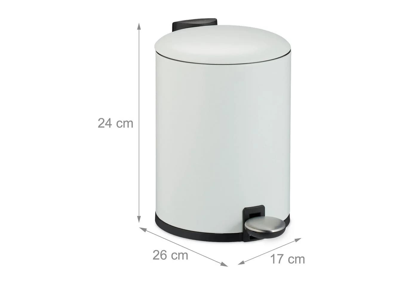 relaxdays Badmülleimer 3 l Softclose Trittpedal weiß - Bild 4