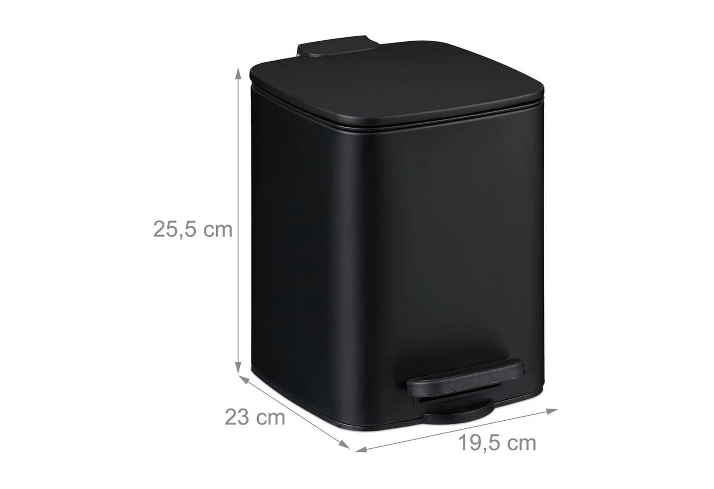 relaxdays Kosmetikeimer 6 Liter Schwarz mit Trittpedal - Bild 4