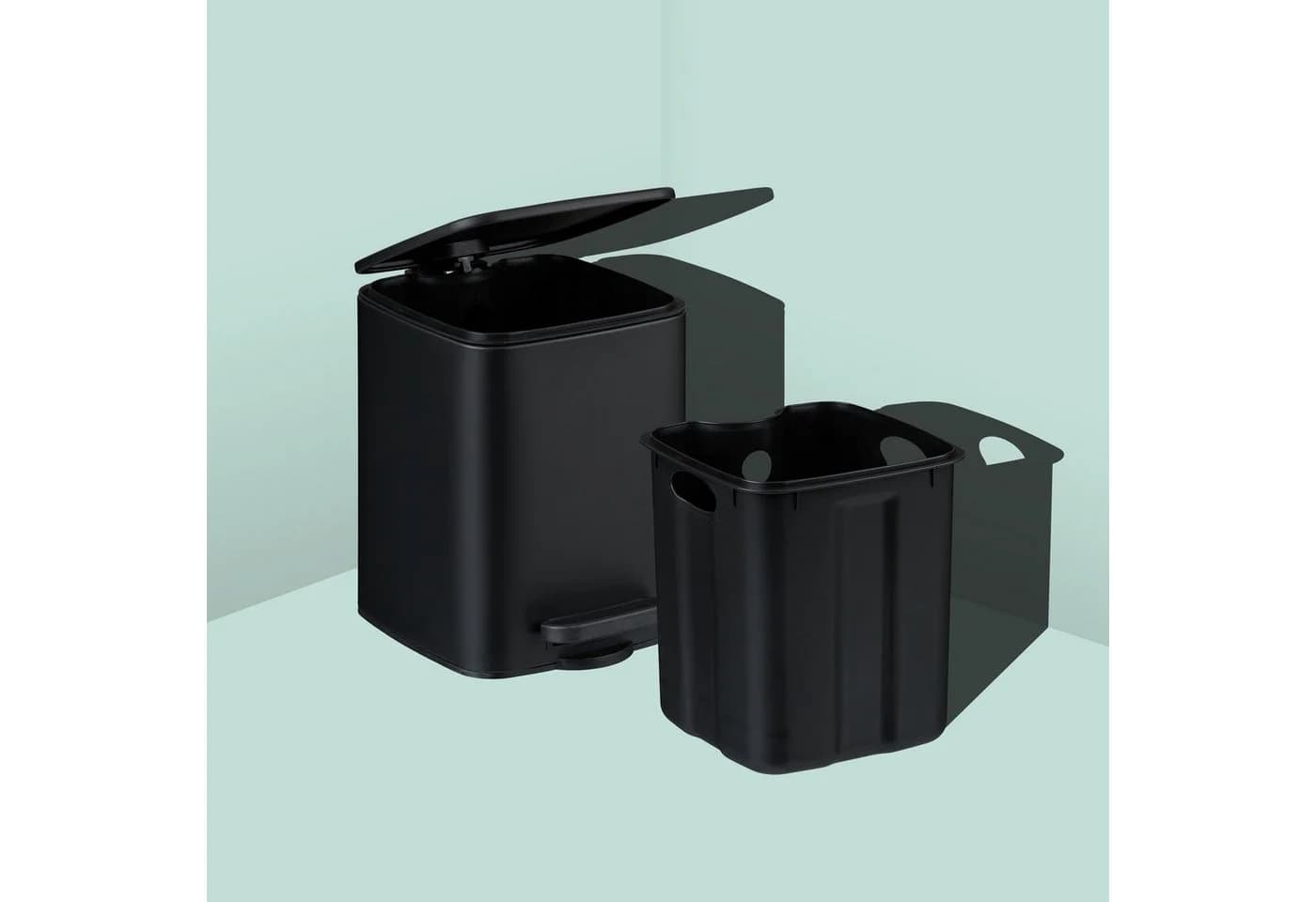relaxdays Kosmetikeimer 6 Liter Schwarz mit Trittpedal - Bild 5