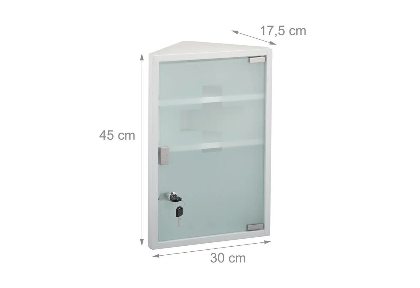 relaxdays Medizinschrank mit Glastür Weiß 3 Fächer - Bild 4
