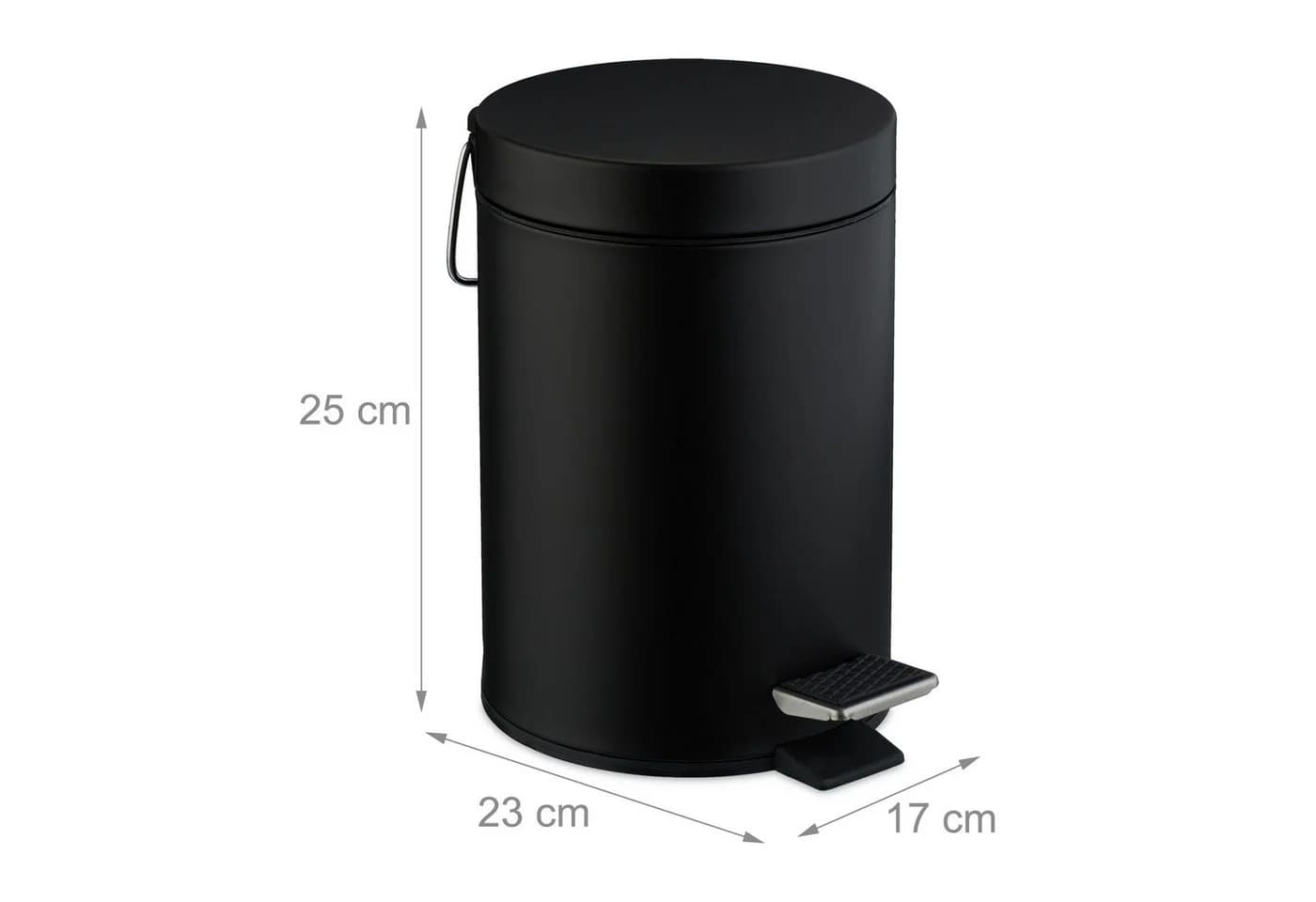 relaxdays Kosmetikeimer 3 Liter Schwarz mit Trittpedal - Bild 4