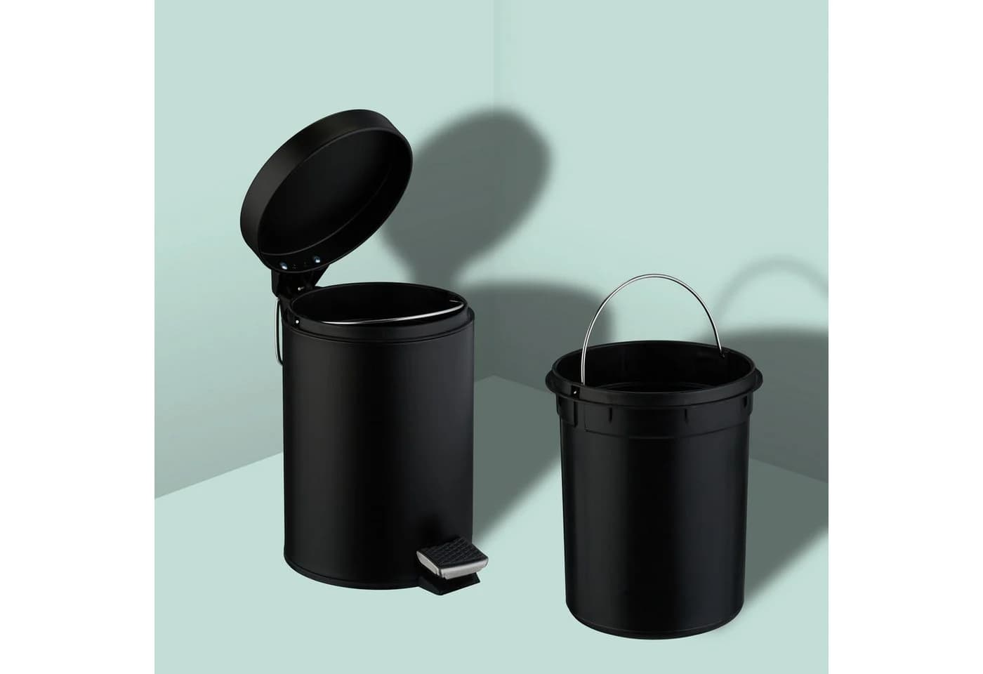 relaxdays Kosmetikeimer 3 Liter Schwarz mit Trittpedal - Bild 5