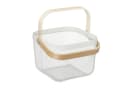 relaxdays Aufbewahrungskorb Drahtkorb mit Henkel im 2er Set Weiß/Braun Bild 5