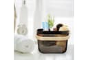 relaxdays Aufbewahrungskorb Drahtkorb 2er Set Schwarz mit Bambus Henkel Bild 1