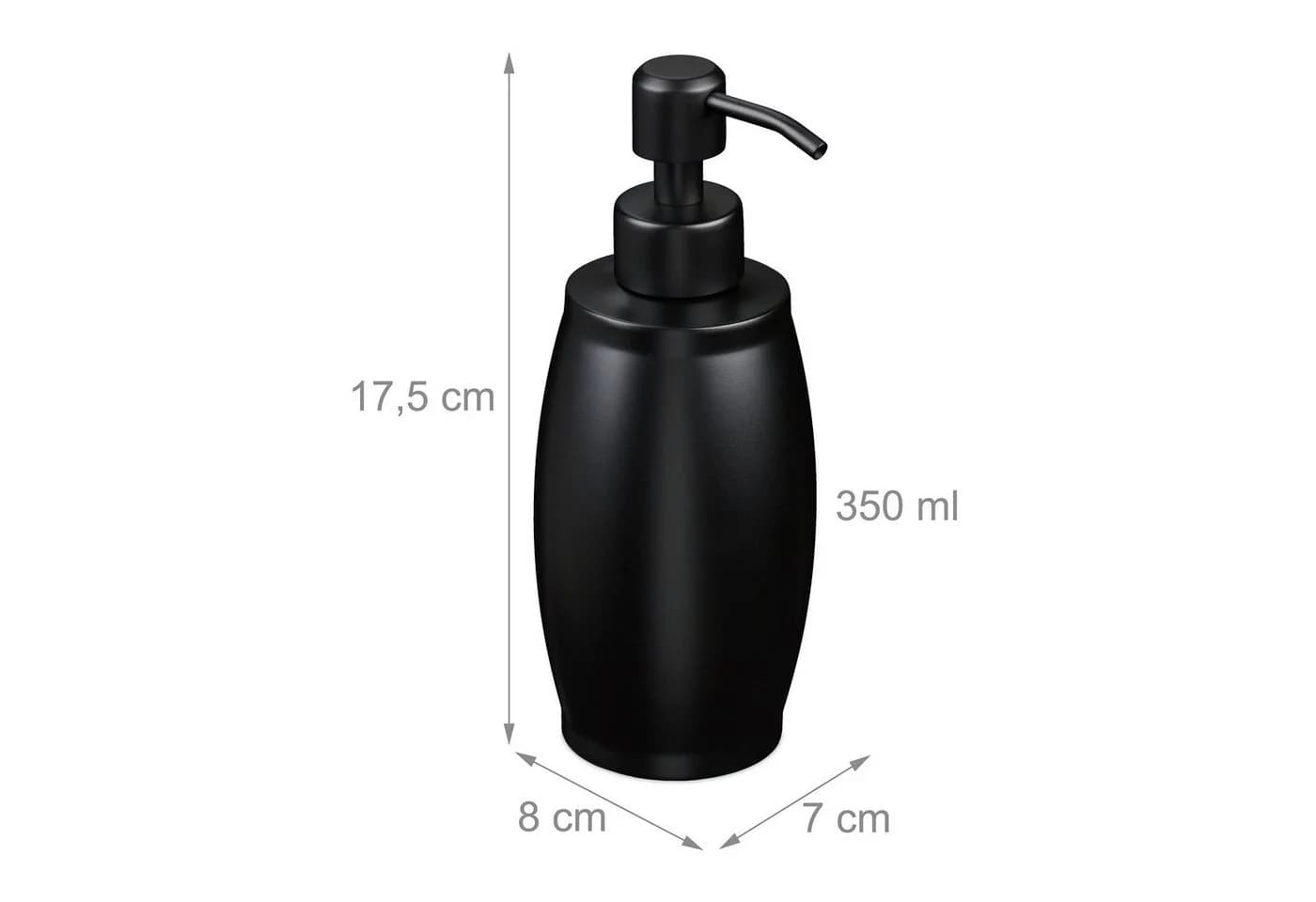 relaxdays Seifenspender Edelstahl 350 ml Schwarz - Bild 4