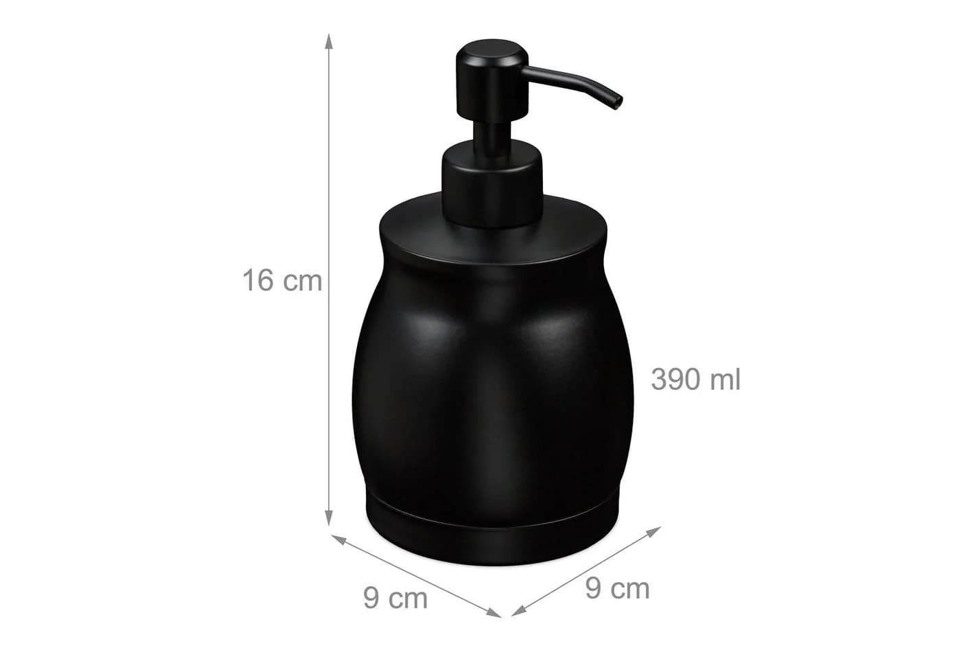 relaxdays Seifenspender Edelstahl 390 ml Schwarz - Bild 4