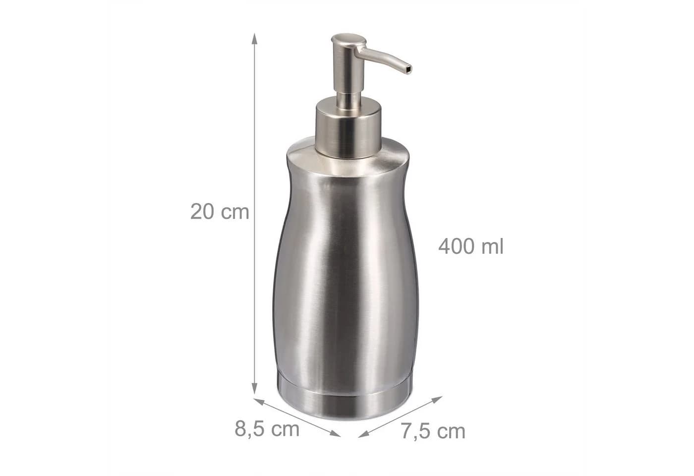 relaxdays Seifenspender Edelstahl 400 ml Silber - Bild 4