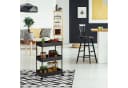 relaxdays Rollwagen 3 Ebenen Schwarz Kunststoff Edelstahl Bild 1