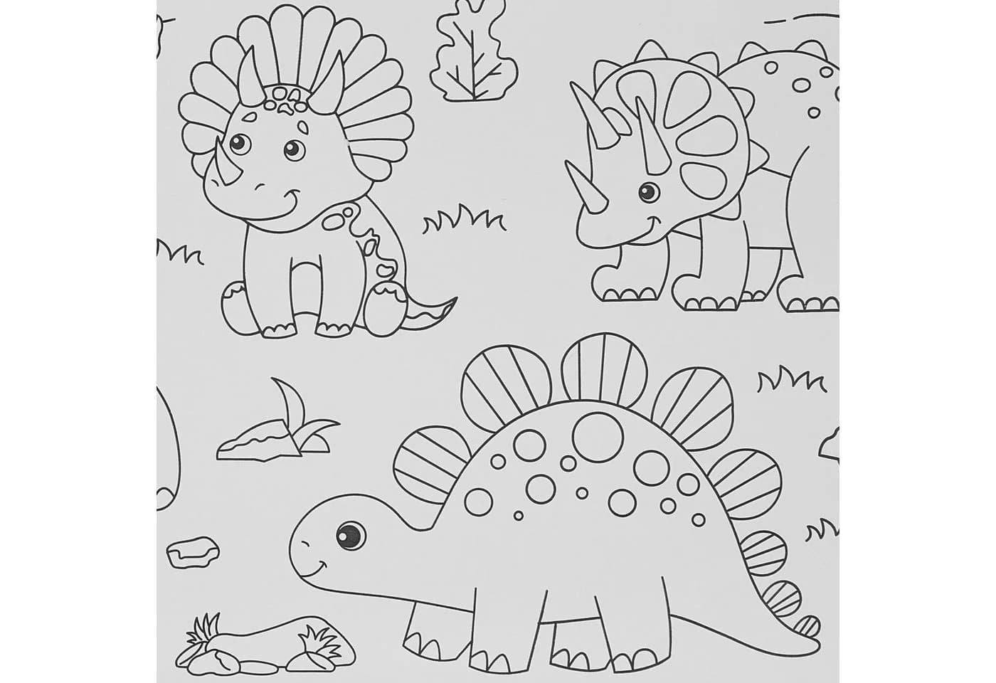 relaxdays Ausmaltischdecken 2er Set Dino Malpapier Rollen - Bild 5
