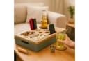 relaxdays Couchbar Tabletttisch mit Zubehör Bambus Grau Bild 1