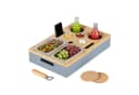 relaxdays Couchbar Tabletttisch mit Zubehör Bambus Grau Bild 2