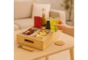 relaxdays Couchbar Tabletttisch Bambus mit Snackschalen & Getränkehaltern Bild 1