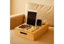 relaxdays Couchbar Tabletttisch Bambus mit Snackschalen & Getränkehaltern Bild 3