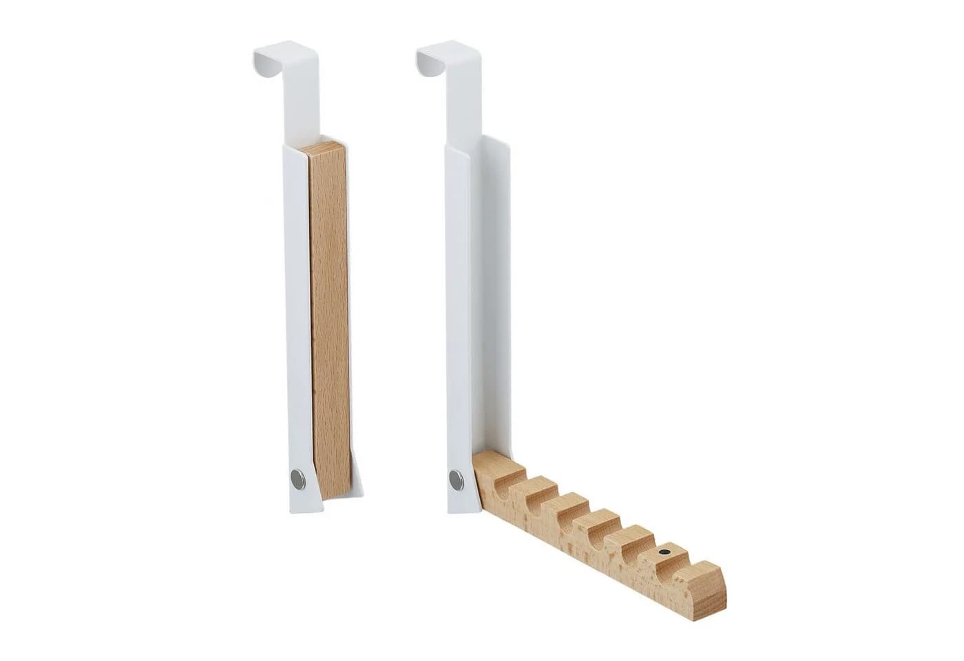 relaxdays Türhaken Klappbare Türgarderobe 2er Set, Weiß - Bild 2