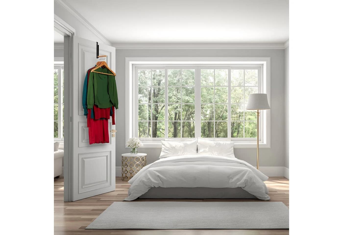 relaxdays Türhaken Klappbare Türgarderobe 2er Set Schwarz