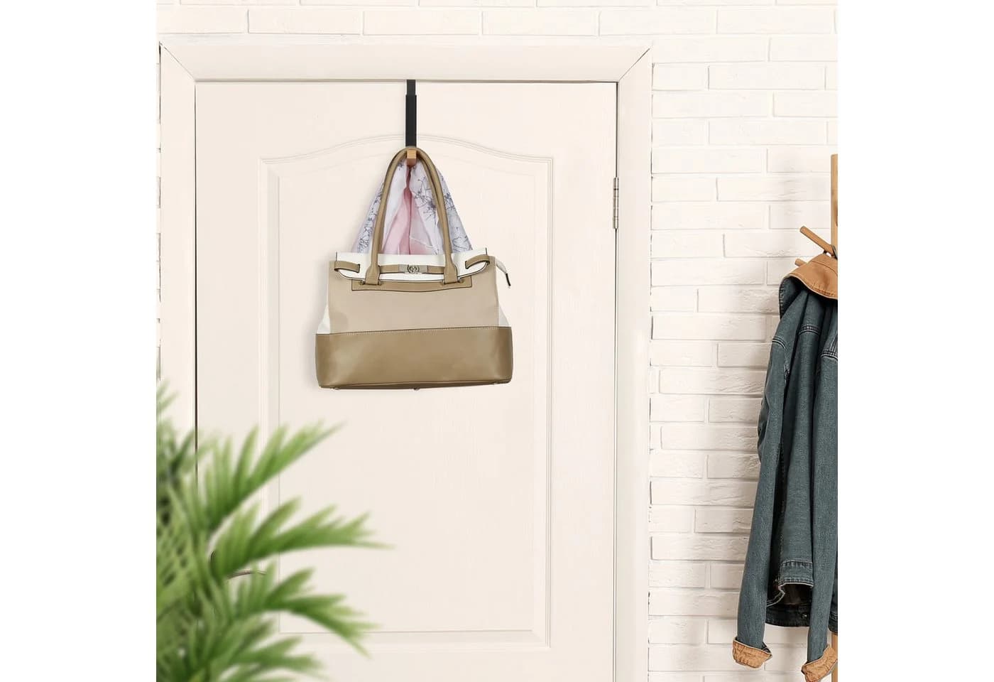 relaxdays Türhaken Klappbare Türgarderobe 2er Set Schwarz - Bild 5