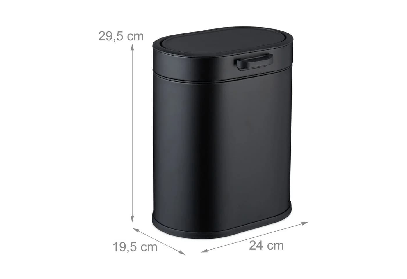 relaxdays Hängender Mülleimer 5 Liter Kosmetikeimer Schwarz - Bild 4