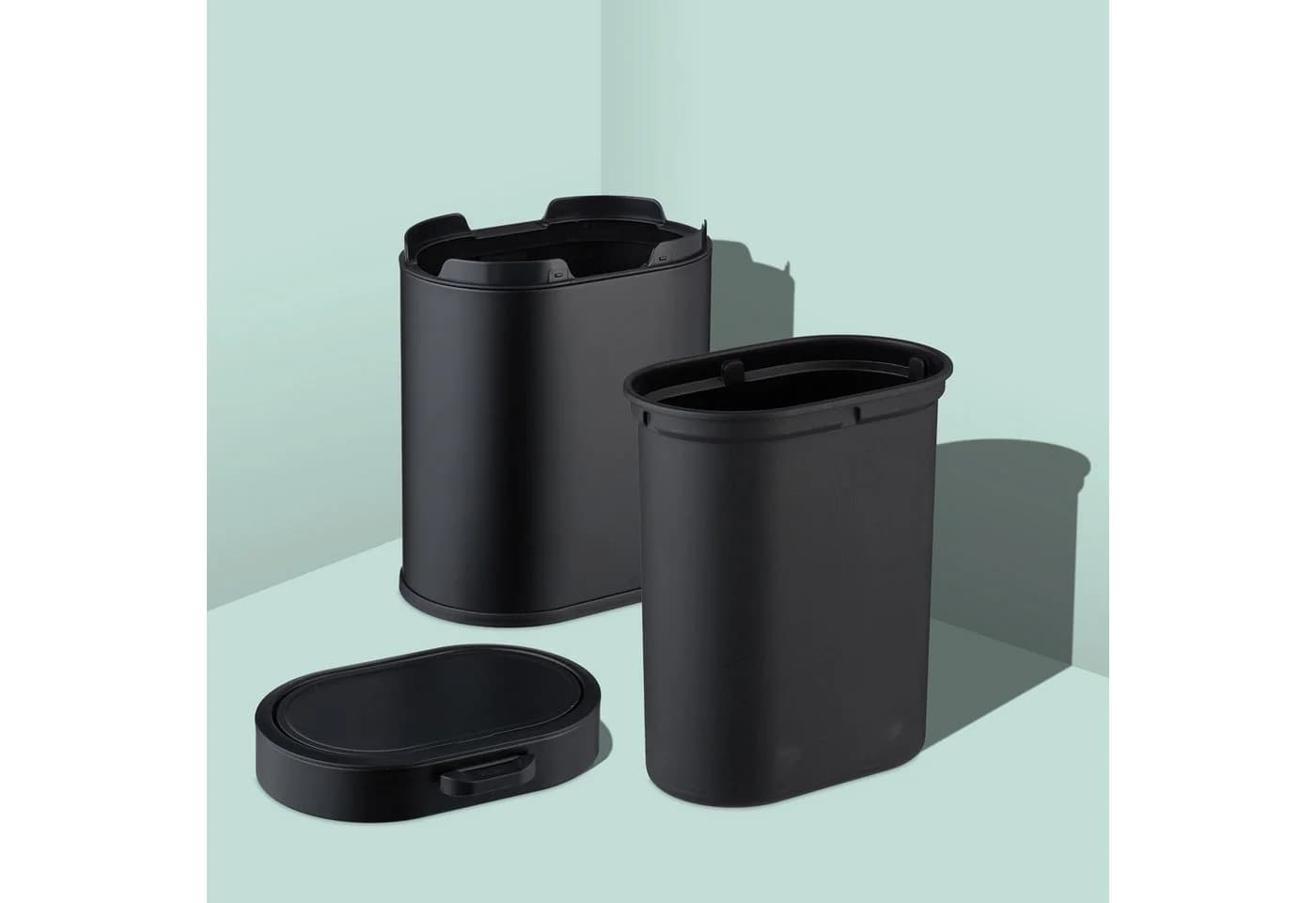 relaxdays Hängender Mülleimer 5 Liter Kosmetikeimer Schwarz - Bild 5