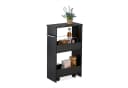 relaxdays Nischenwagen mit 3 Ebenen Schwarz Silber Bild 2