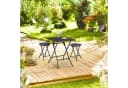 relaxdays Klapphocker 2er Set Schwarz Kunststoff Stahl Bild 1