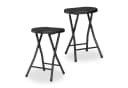 relaxdays Klapphocker 2er Set Schwarz Kunststoff Stahl Bild 2