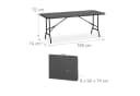 relaxdays Gartentisch klappbar grau mit Tragegriff Bild 4
