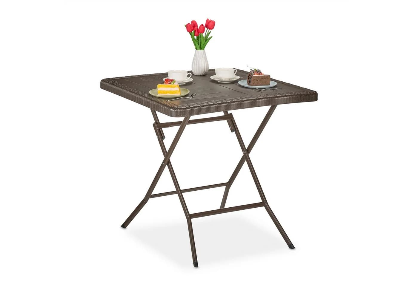 relaxdays Gartentisch Holzoptik Braun Klapptisch - Bild 2