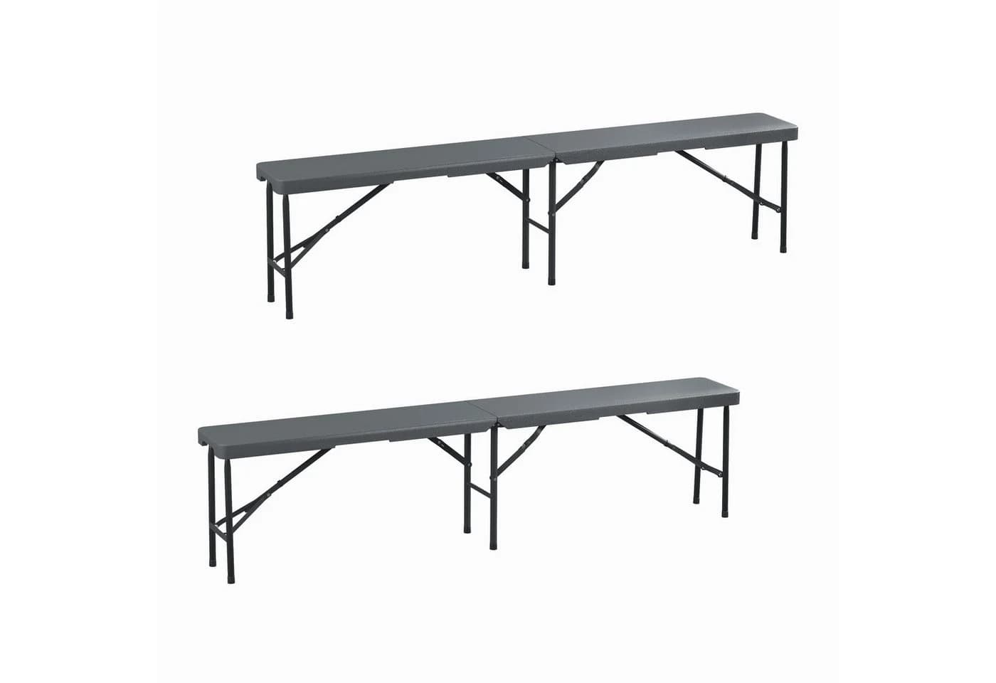 relaxdays Bierbank 2er Set Klappbank Grau 180 cm - Bild 2
