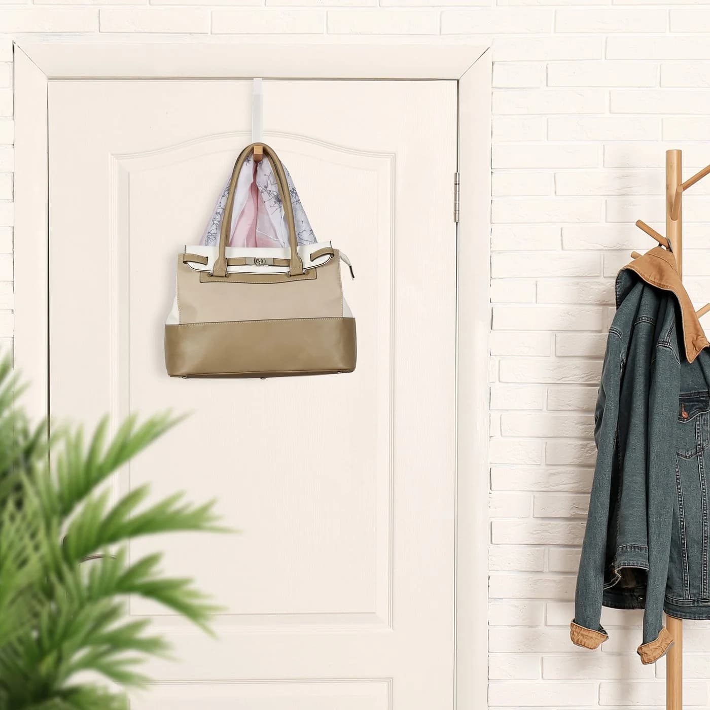 relaxdays Türhaken Klappbare Türgarderobe 2er Set Weiß - Bild 5