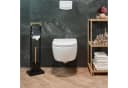 relaxdays WC-Garnitur Bambus & Edelstahl Schwarz Freistehend Bild 5