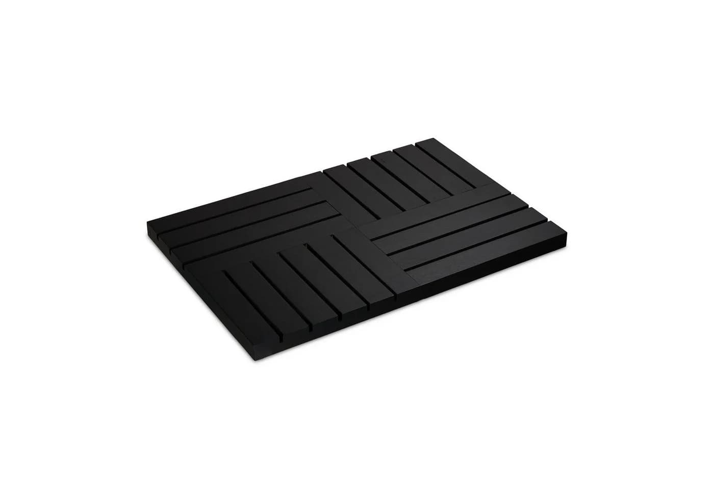 relaxdays Bambus Badematte Schwarz Mosaik Design Rutschfest - Bild 2