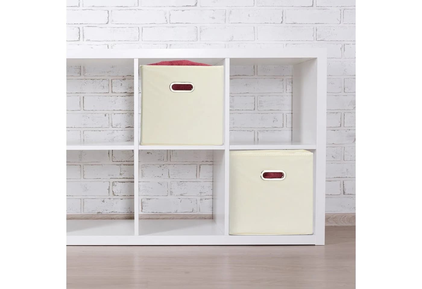 relaxdays Aufbewahrungsbox 4er Set Beige Faltbar Polyester