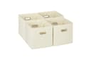 relaxdays Aufbewahrungsbox 4er Set Beige Faltbar Polyester Bild 2