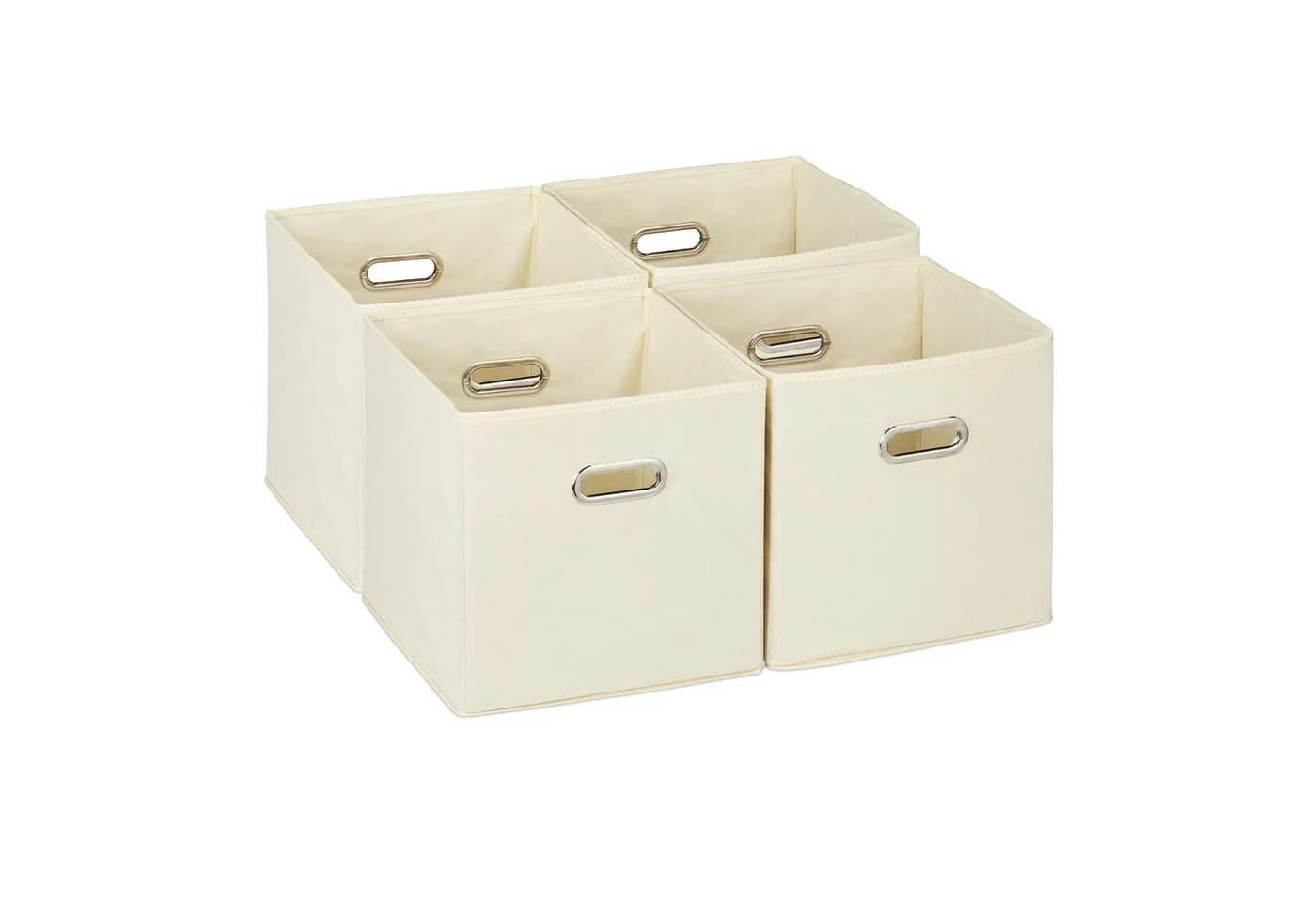 relaxdays Aufbewahrungsbox 4er Set Beige Faltbar Polyester - Bild 2