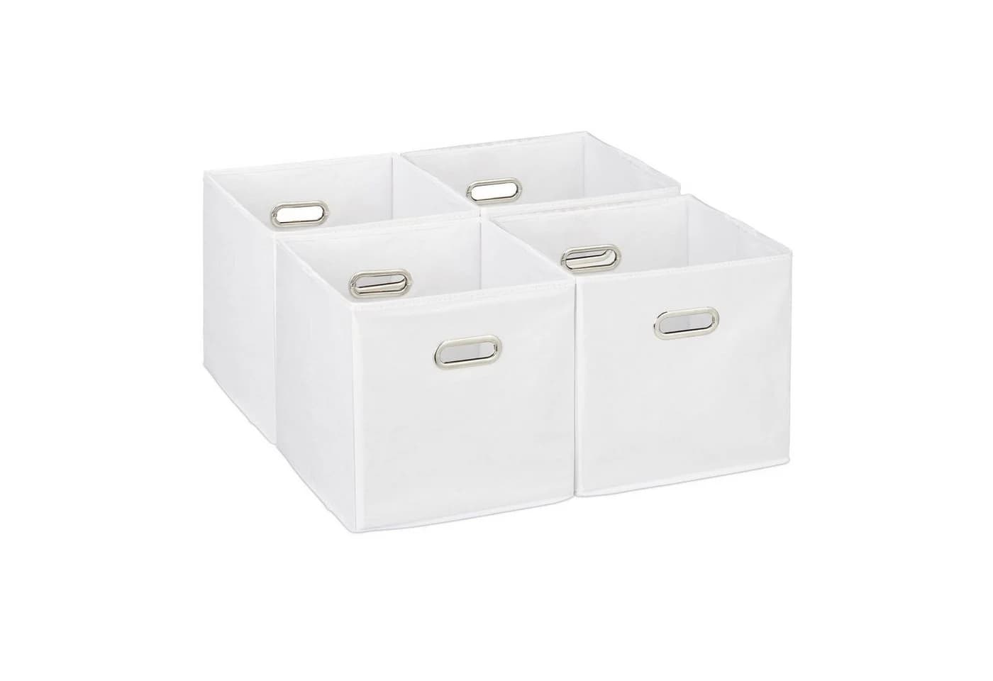 relaxdays Aufbewahrungsbox 4er Set Weiß Faltbox Stoff - Bild 2