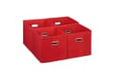 relaxdays Aufbewahrungsbox 4er Set Rot Silber Faltbar Bild 2