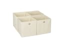 relaxdays Aufbewahrungsbox 4er Set Beige Faltbox Stoff Bild 2