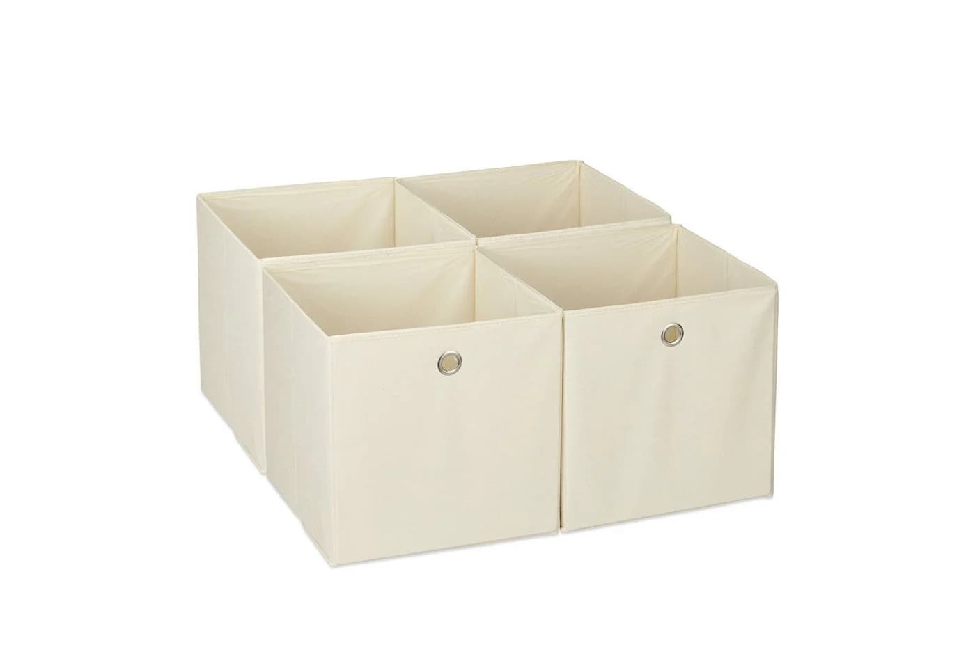 relaxdays Aufbewahrungsbox 4er Set Beige Faltbox Stoff - Bild 2