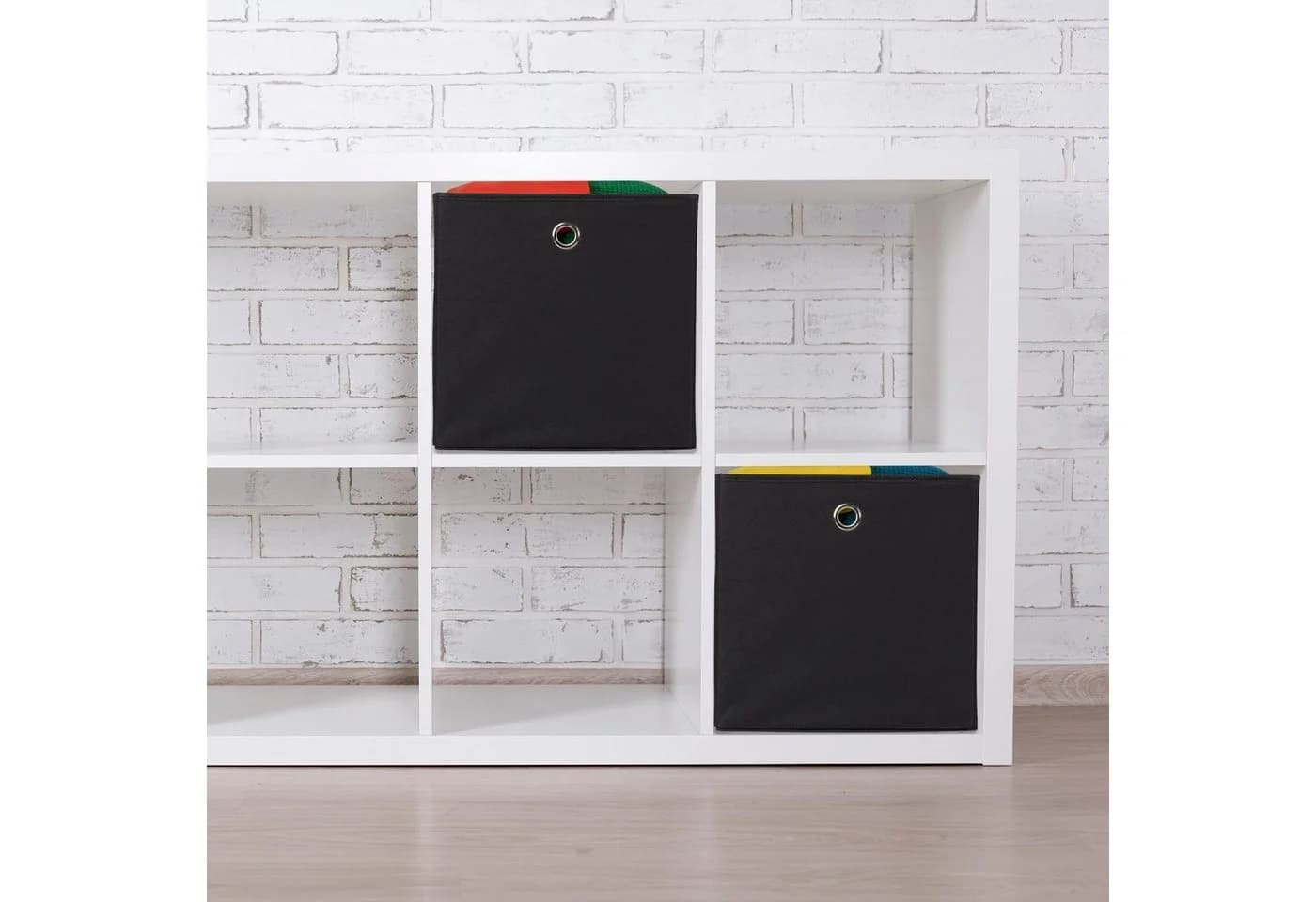 relaxdays Aufbewahrungsbox 4er Set Schwarz Faltbox Stoff